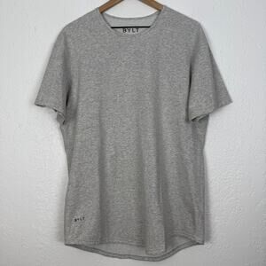 BYLT Men's Grey Drop Cut Short Sleeve Lux Shirt Size Large